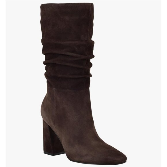 Guess Women's Yeppy Mid Calf Slouchy Block Heel Dress Boots Brown Size 6 1/2 - Picture 1 of 8